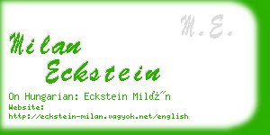 milan eckstein business card